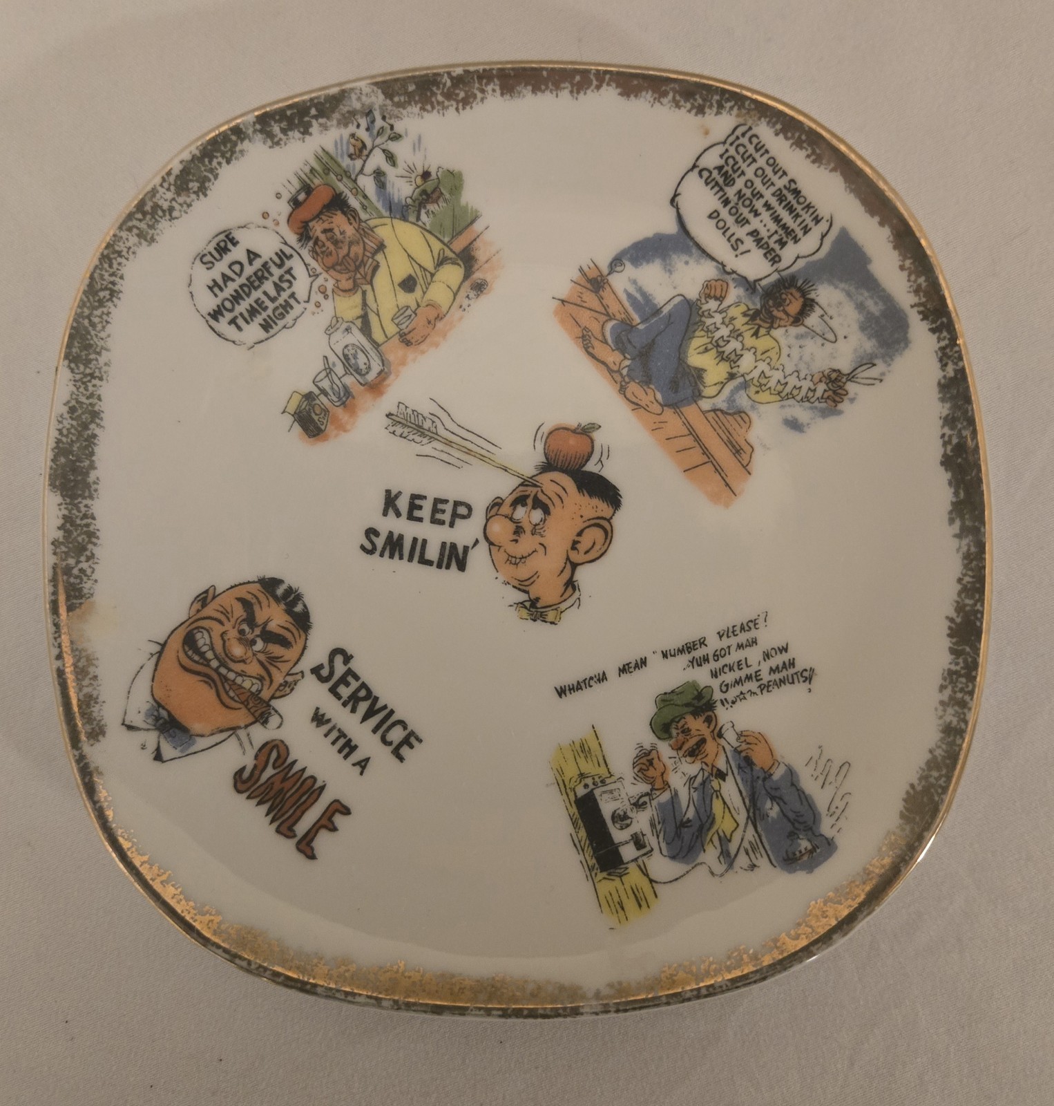 Vintage CALIFORNIA CREATIONS Service with a smile trinket dish ashtray cocktail