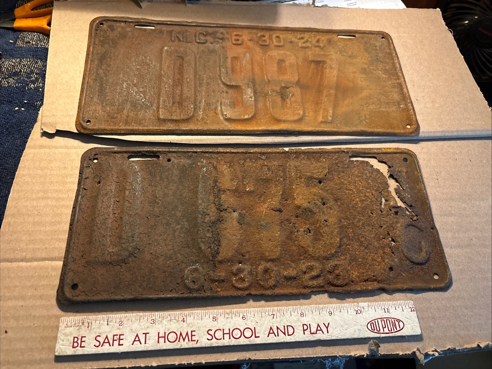 Rustic 1924 & Rough 1923 NC License Plate Lot # 2 Of 2 North Carolina