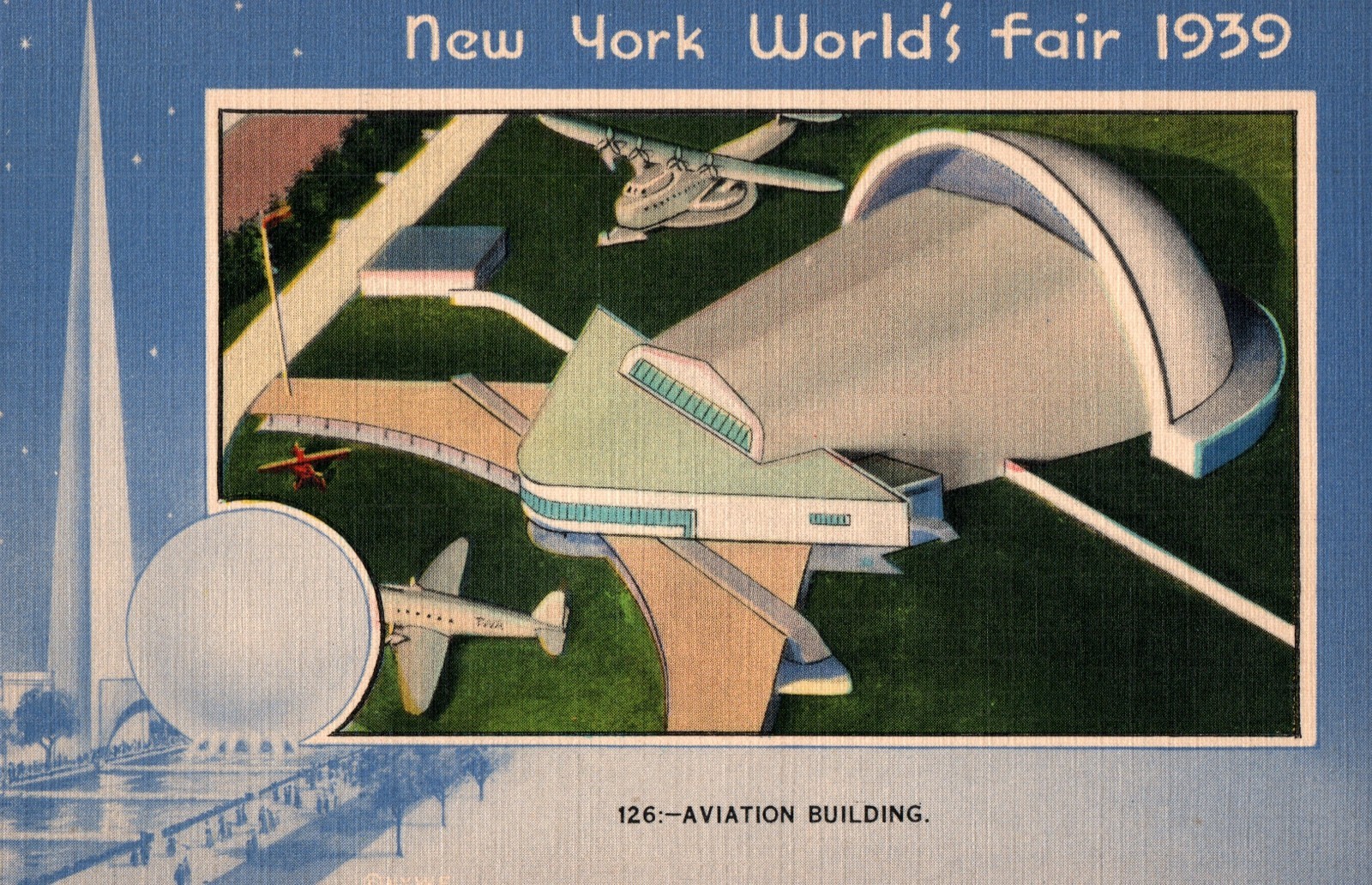 World\'s Fair New York 1939 - Aviation Building Postcard Postcard