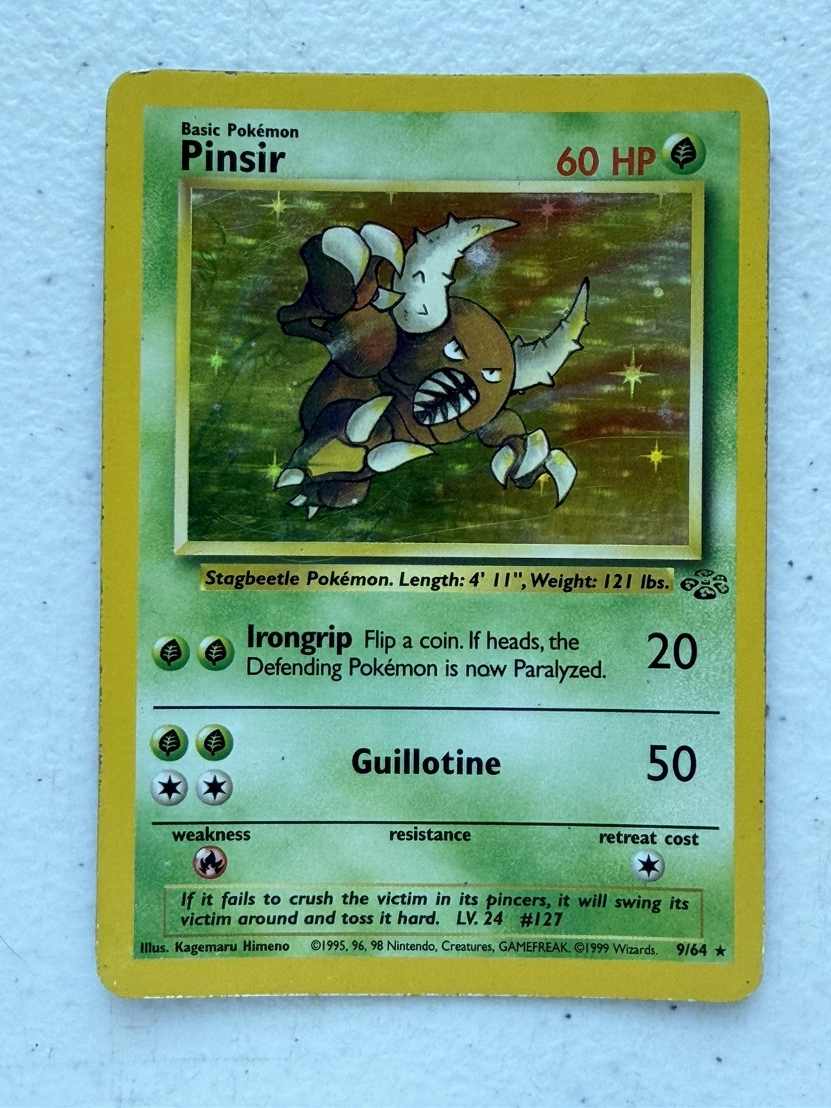 Pokémon TCG Pinsir Jungle Holo Card 9/64 Unlimited Holo Rare, LP