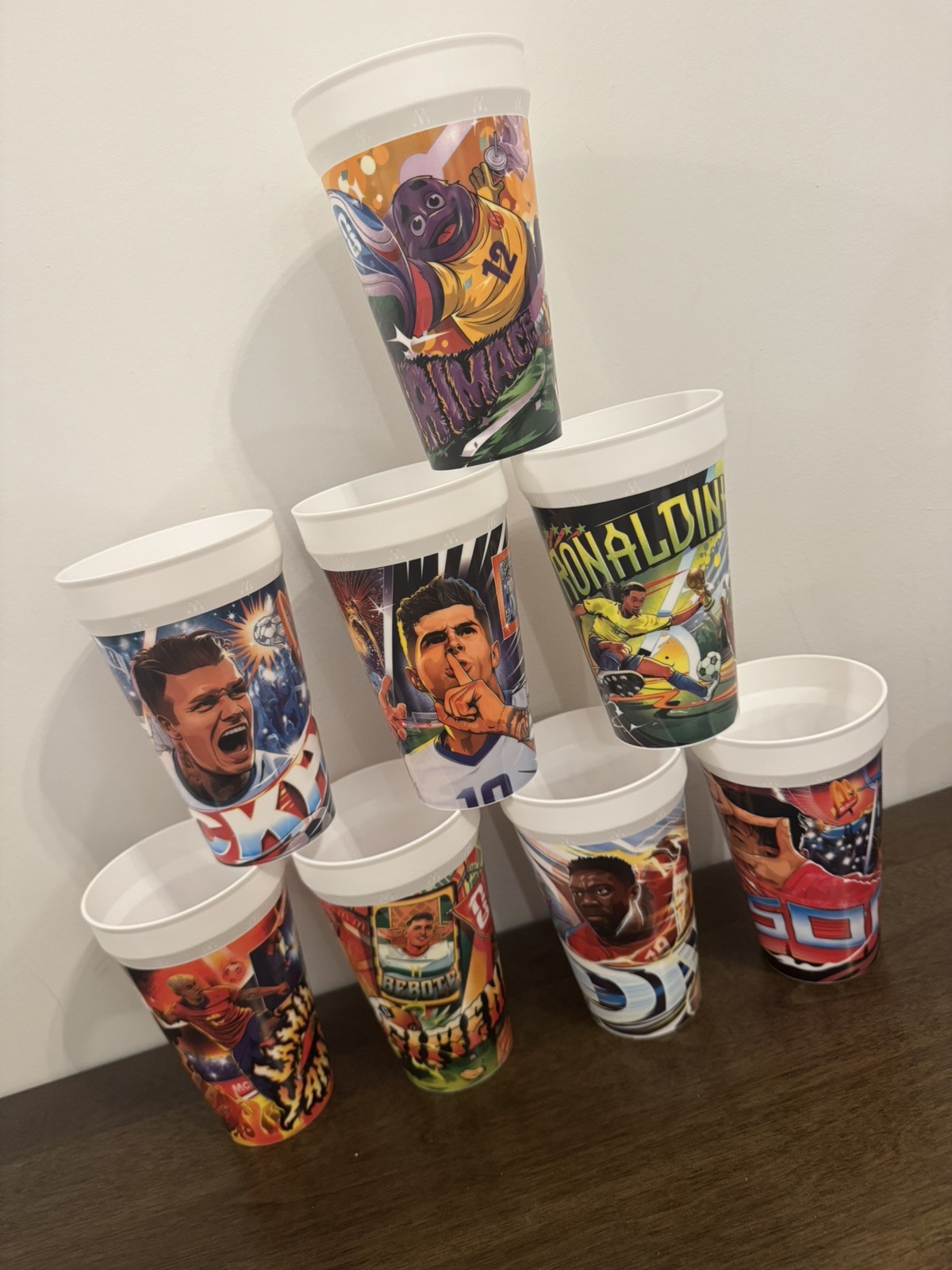McDonald\'s 2026 FIFA World Cup Collectible Set of 8 Different Cups (OPENED)