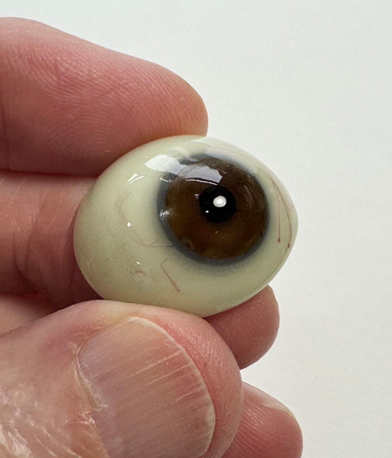 Antique German hand-blown human prosthetic glass eye.  E2