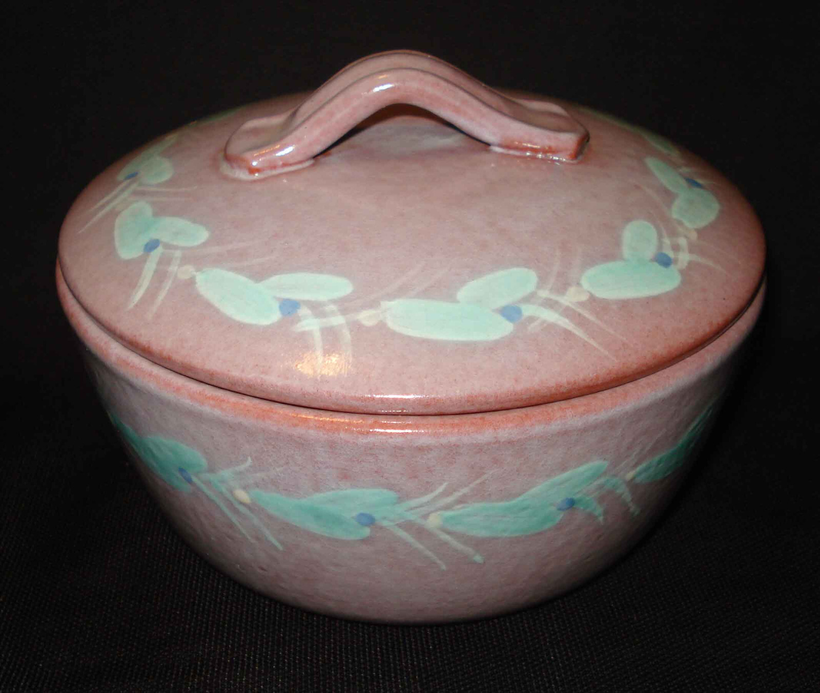 Vintage Edgar Littlefield Kilns Mid Century Art Pottery Trinket Dish w/Lid MCM 1