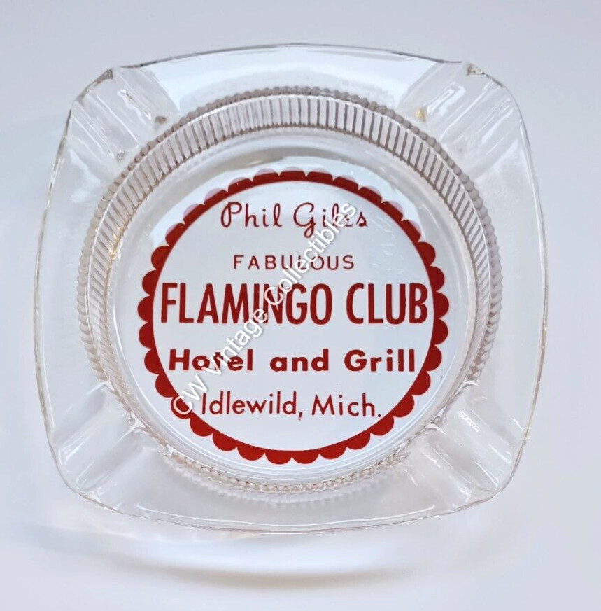 Scarce ca 1955-60\'s Phil Giles FLAMINGO CLUB Ashtray Idlewild Black Americana MI