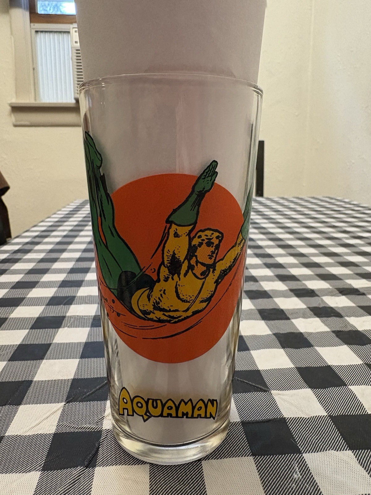 Vintage 1976 AQUAMAN Collectors Drinking Glass Pepsi Super Series D.C. Comics 