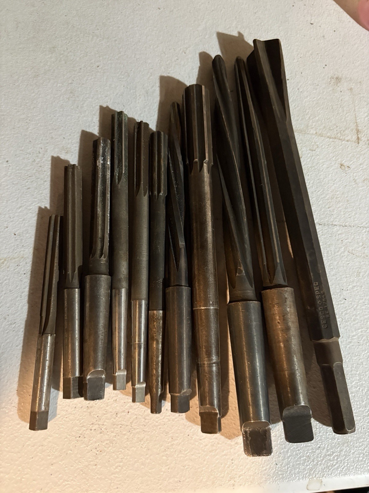 Lot of 11 Vintage HSS Reamers Butterfield Cleveland National USA Machinist Tools