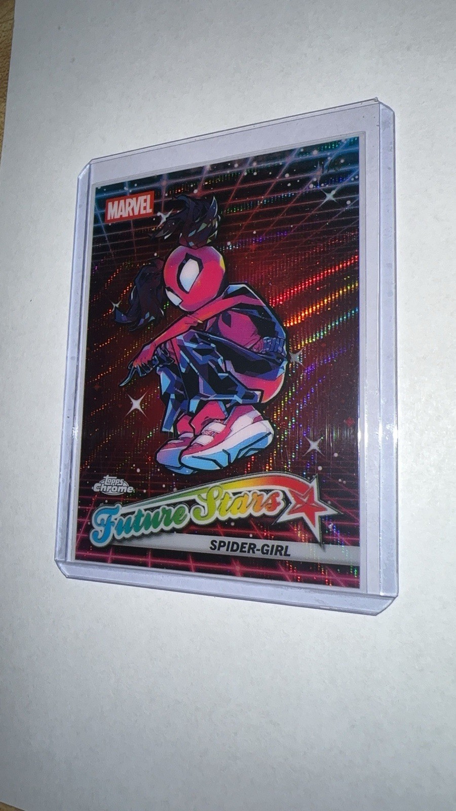 2025 Topps Chrome Marvel Spider Girl Future Stars Red Wave /5 FOTL FIRST PRINT