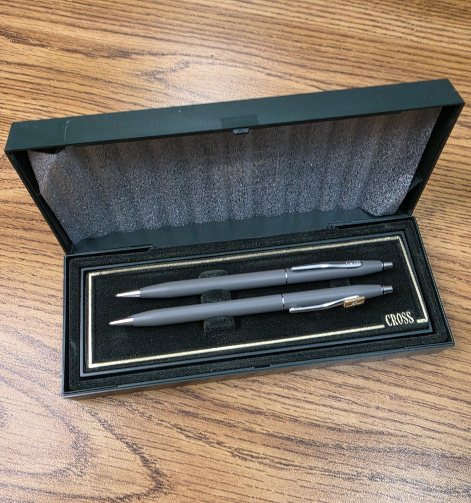 Vintage Cross Gray Pen  Pencil Set 2101/210105 Set In Box Branded Trevira