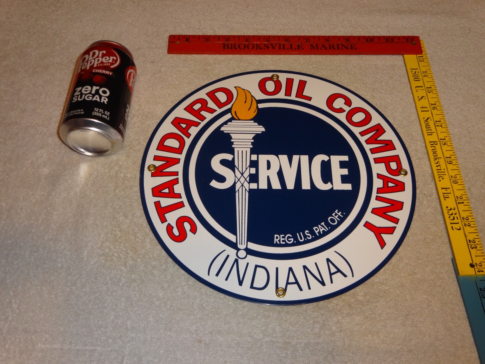 VINTAGE NOS STANDARD OIL GASOLINE SERVICE TORCH INDIANA 12