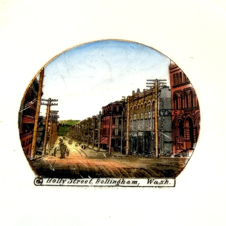 BELLINGHAM Holly Street WA WASHINGTON Antique Souvenir RARE China Dish Plate