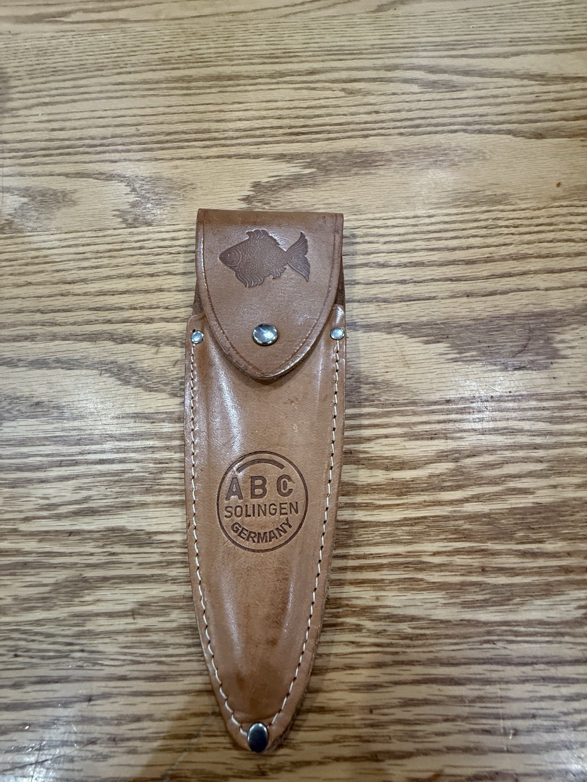 Vintage ABC Solingen Germany Fishing Multi-Tool Pliers Knife W/ Leather Sheath