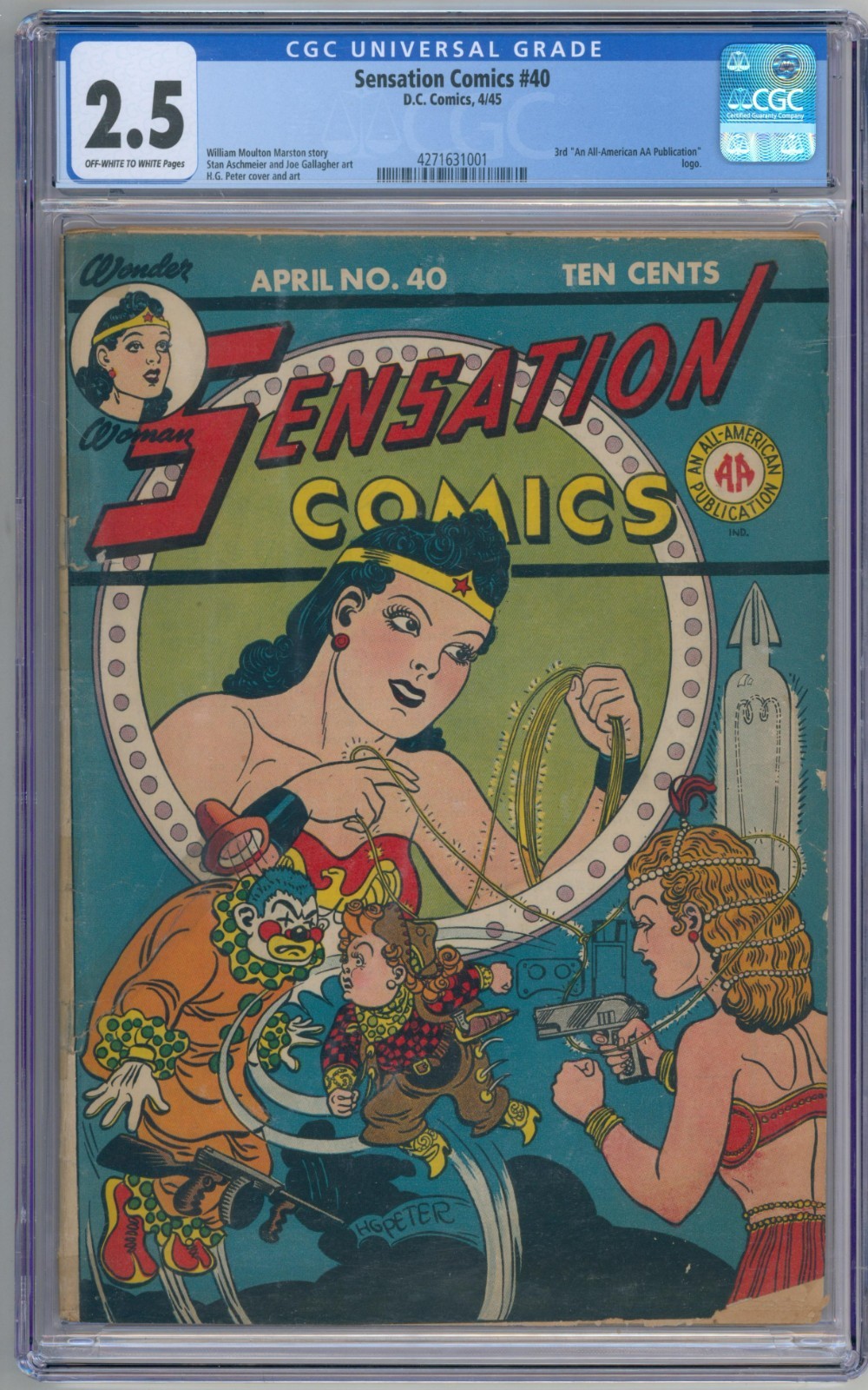 Sensation Comics #40 CGC 2.5 DC Comic 1945 Wonder Woman