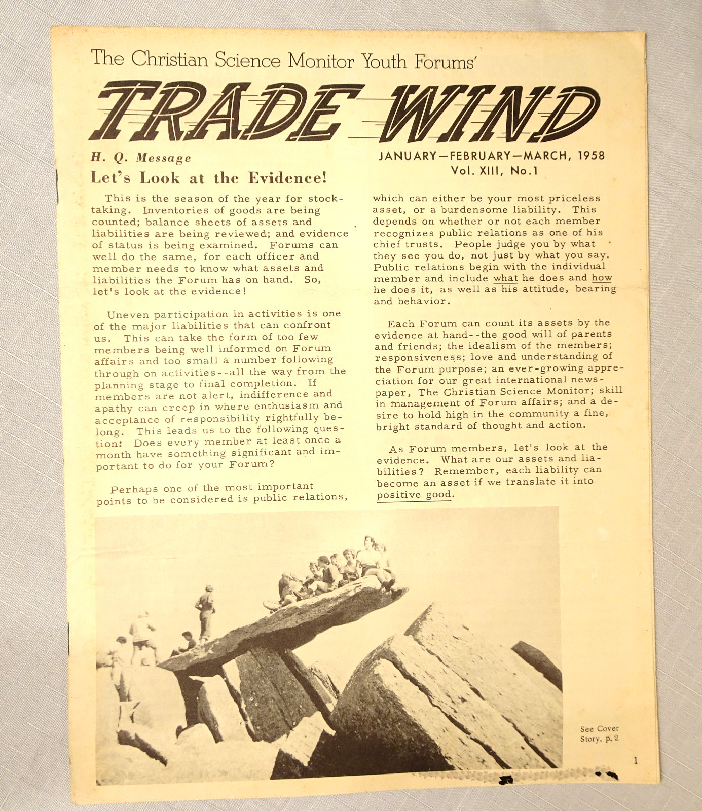 Christian Science Monitor Youth Forums\' Trade Wind Publication 1958