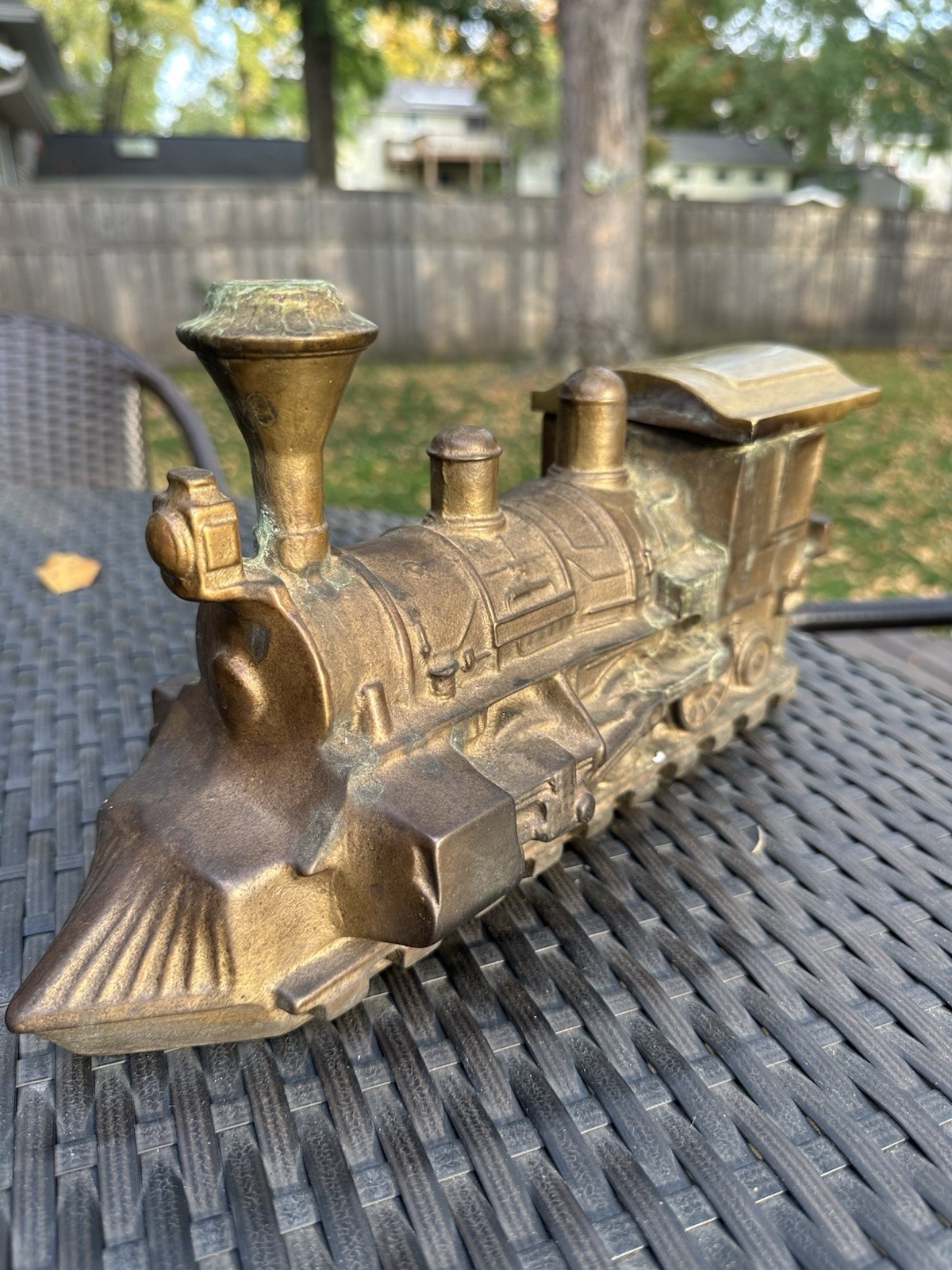 RARE VINTAGE Solid Heavy Brass Steam Engine Wood Stove Humidifier 13+ Pounds