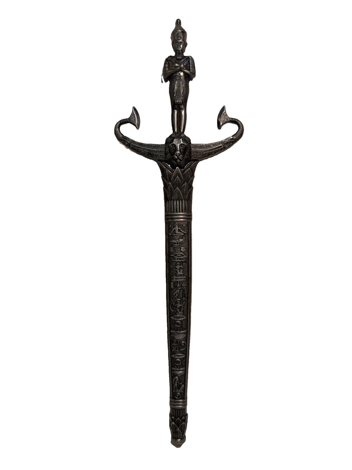 VTG Egyptian Pharaoh Silver Dagger With Scabbard 13” Ornate