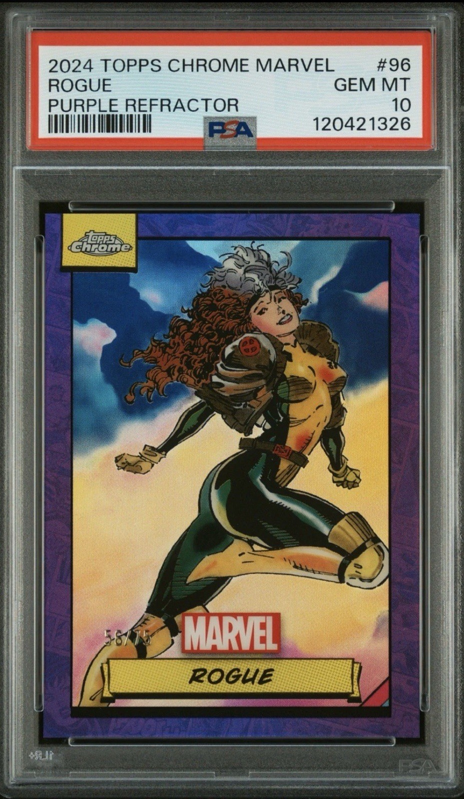 2024 Topps Chrome Marvel Rogue #96 Purple Refractor 56/75