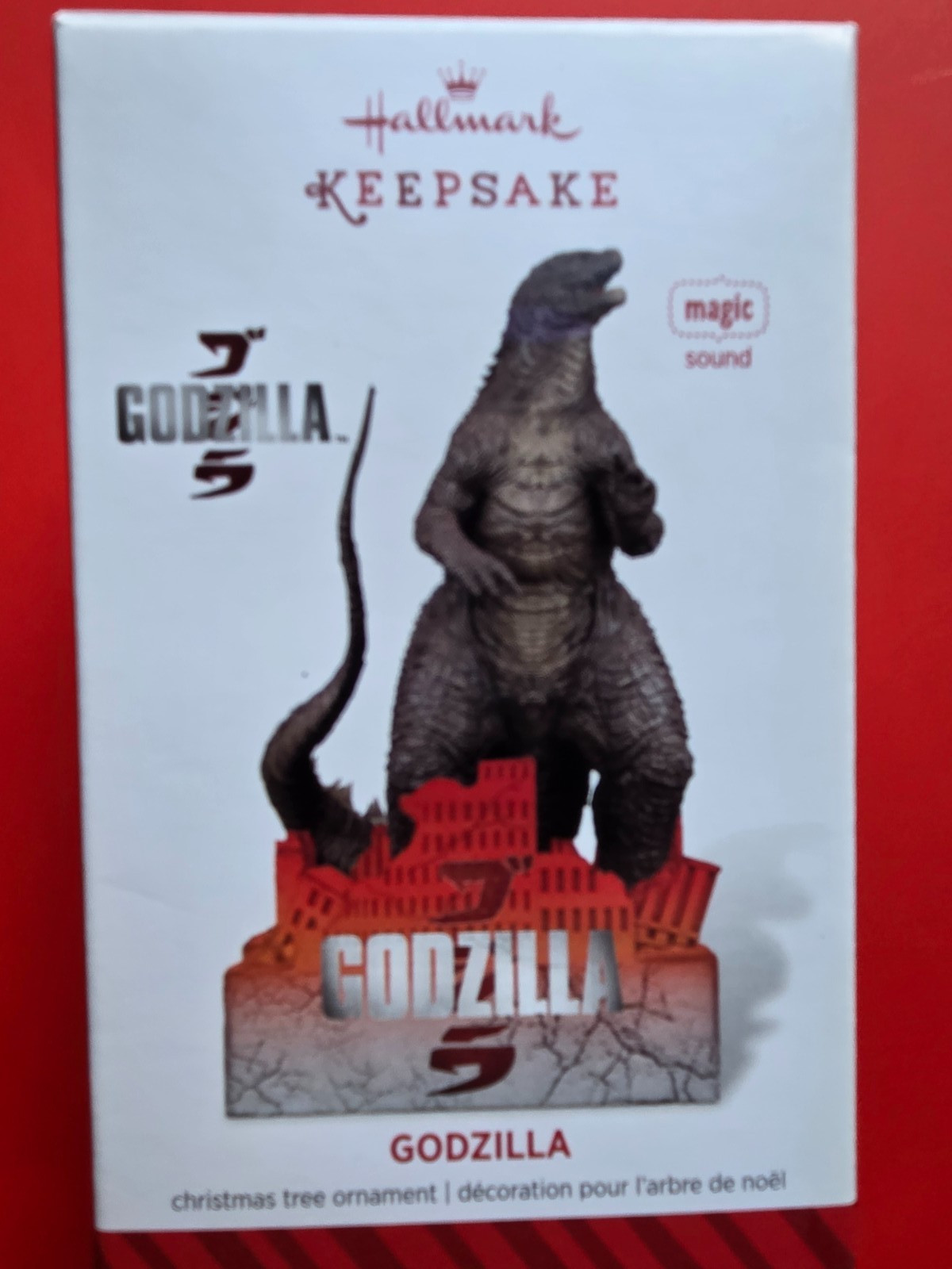 2014 Hallmark Keepsake Godzilla Magic Ornament Magic Sound New Open Box
