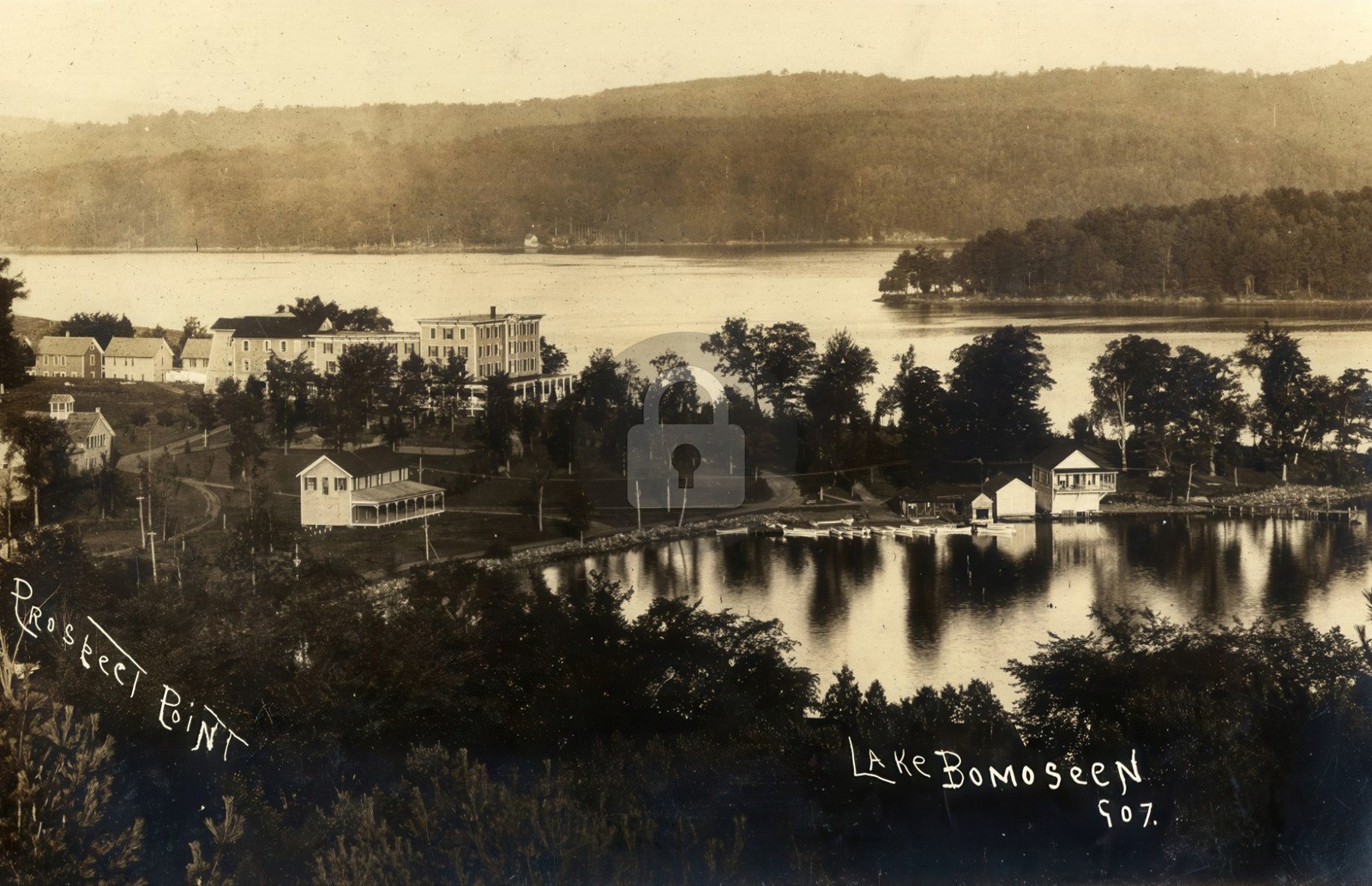 Prospect Point, Lake Bomoseen RPPC Photo Postcard COPY