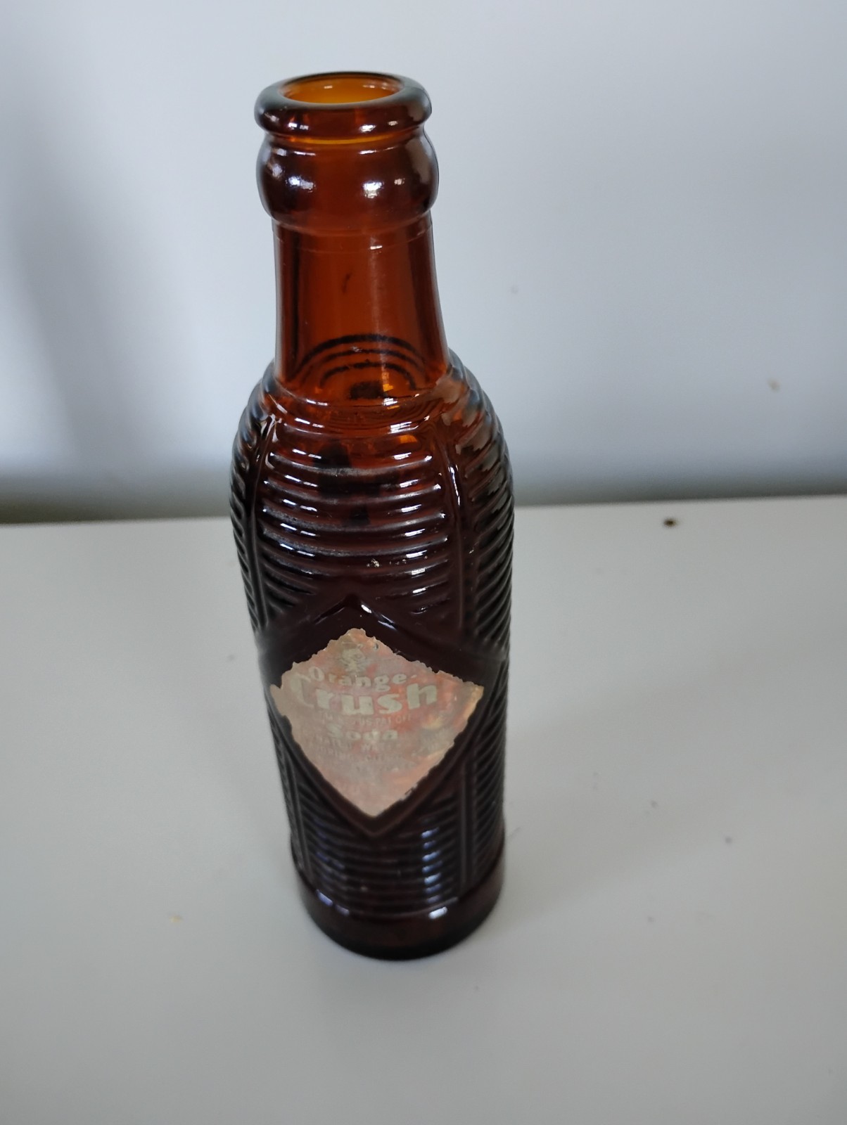 Vintage 1954 Orange Crush Amber Bottle One Of Original Crushy Logo Co. Bottle