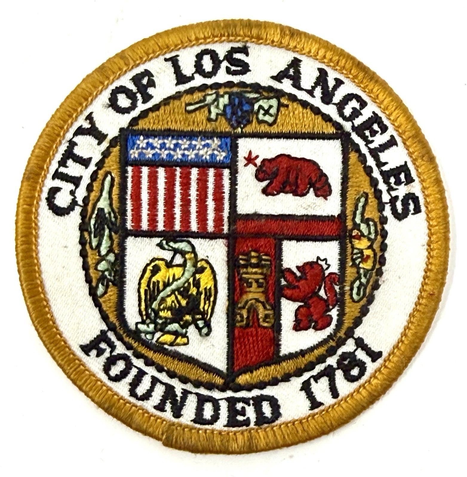Vintage 1970s City of Los Angeles Founded 1781 Seal Uniform Patch 3 Inch