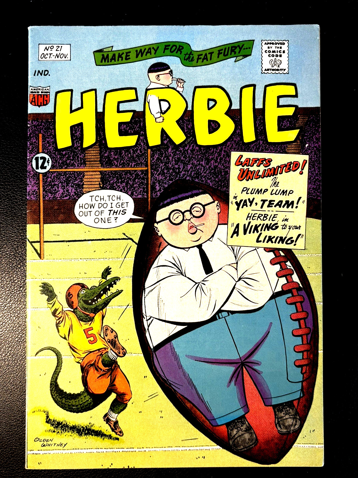 HERBIE #21 (10/66 8.0) 12c SILVER-AGE 1960s FOOTBALL ISSUE OGDEN WHITNEY ART