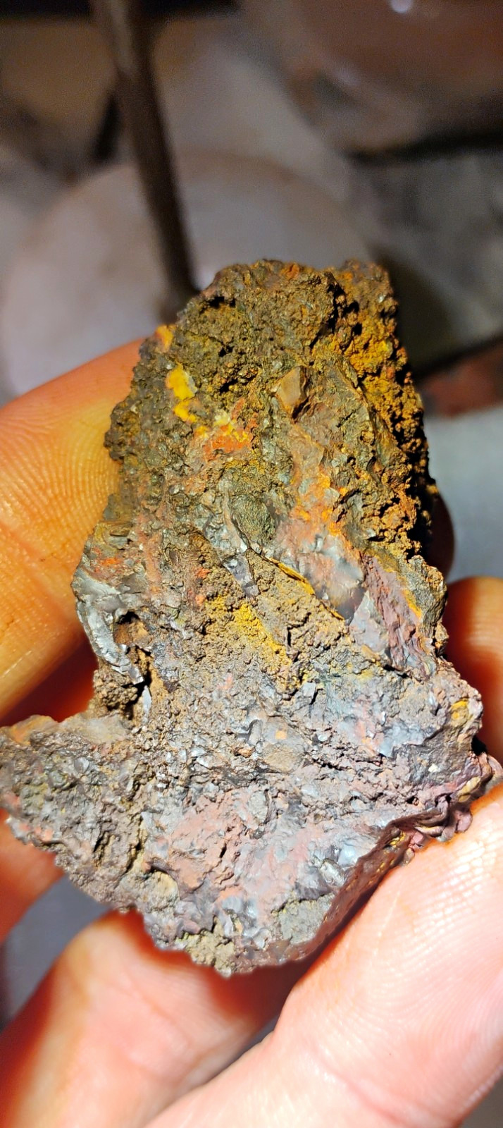 Visible Gold Bearing Hydrothermal Volcanic Goethite Gossan Limonite Specimen
