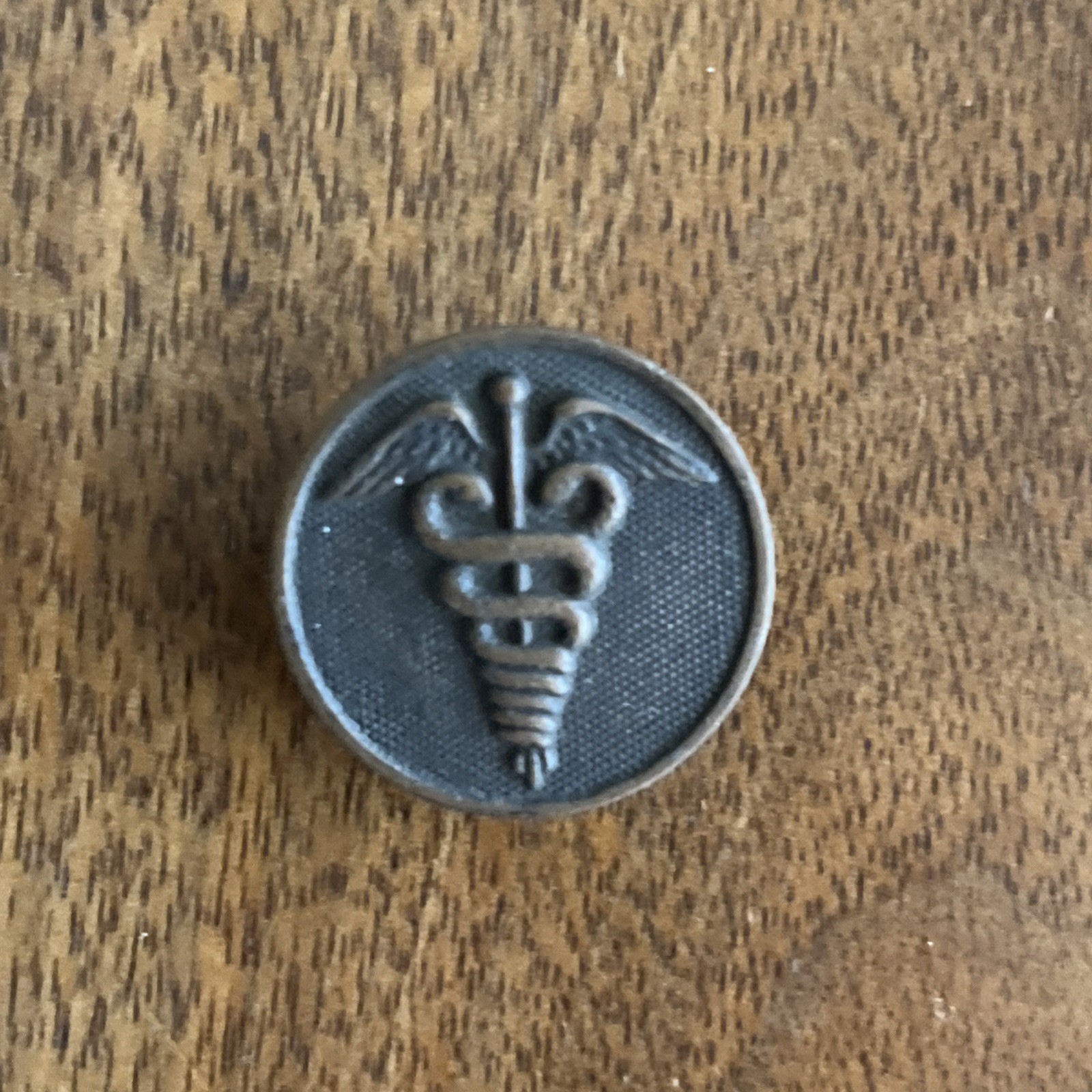 WWI Era US Army Medical Corps Collar Disc Insignia Caduceus snakes Screw back