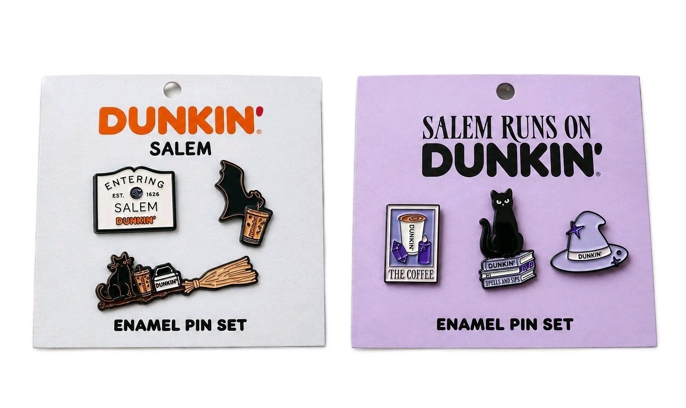 2025 & 2026 Salem Runs On Dunkin' Enamel Pin Sets (2) Six Pins Total HTF LE Rare