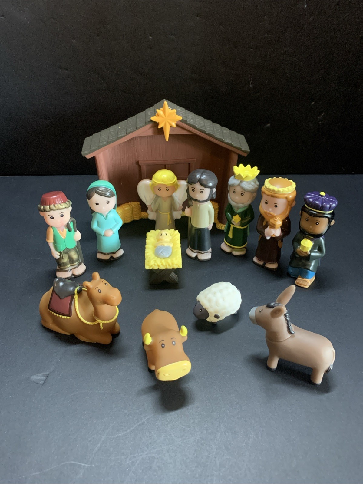 Hobby Lobby Children Nativity Set Soft Figures Christmas Scene Angel Manger 13pc