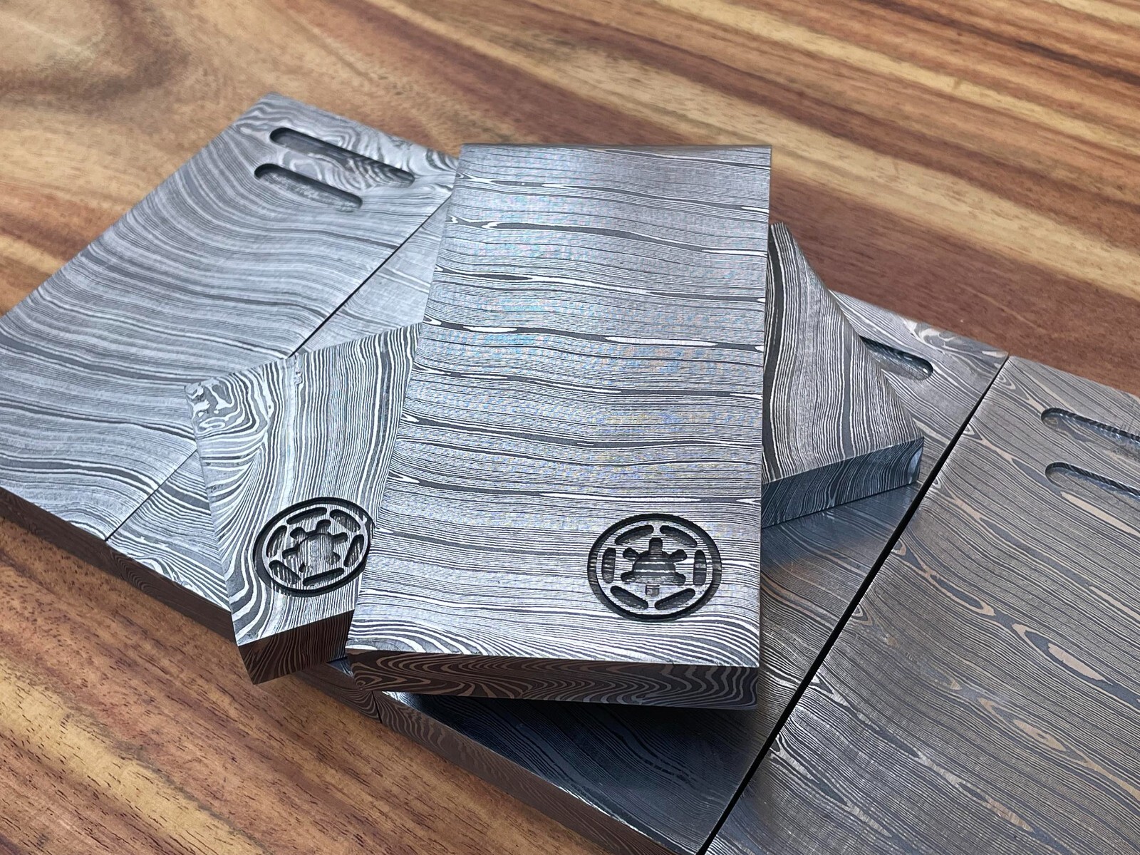 3 pieces of Damascus beskar ingot, star wars brick, Mandalorian iron,