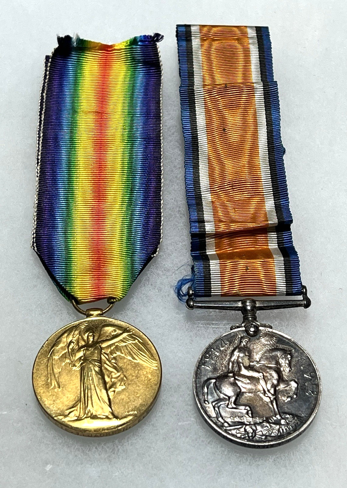 Great Britain World War I Victory & King George Silver Medals ORGINAL ANTIQUE