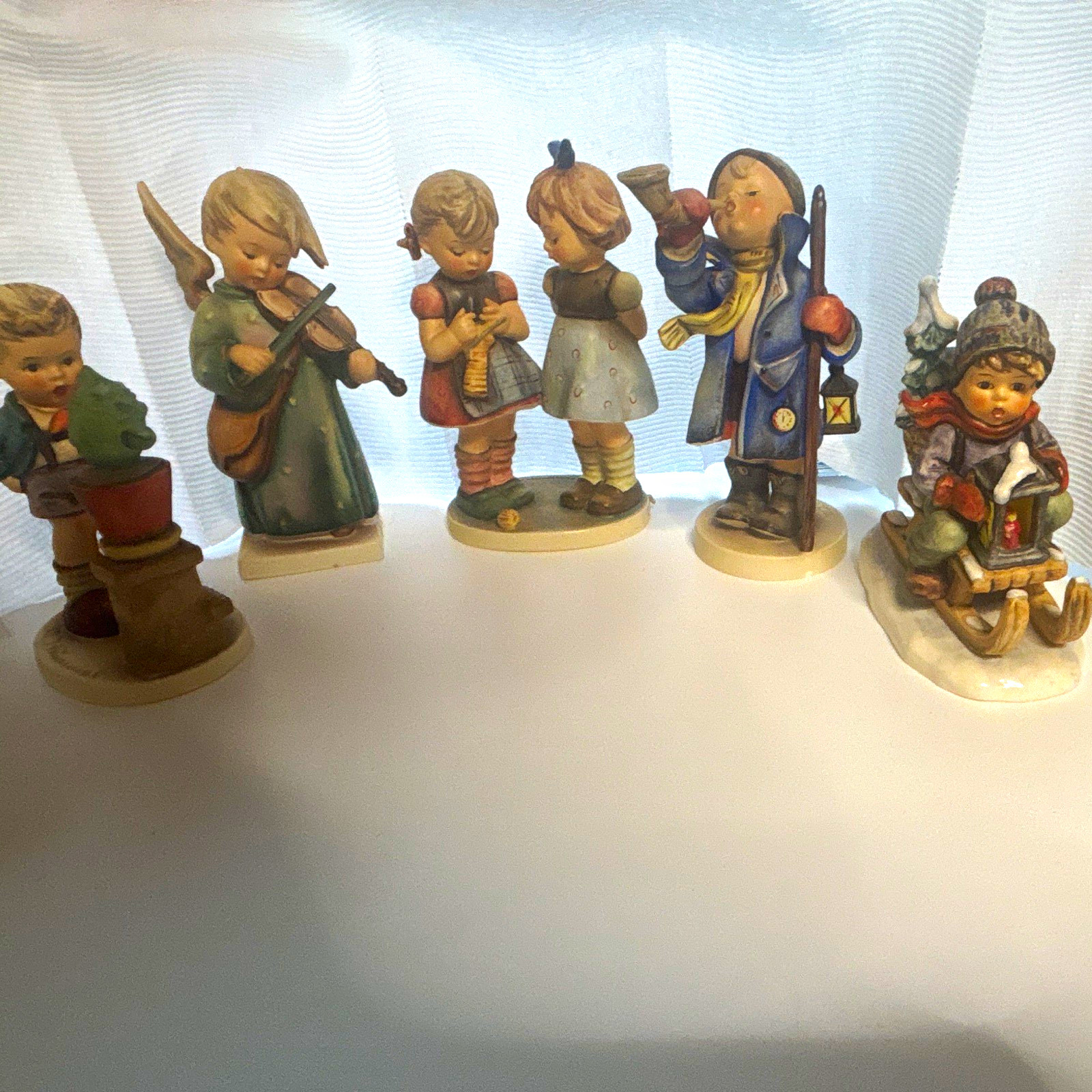 Hummel Lot of 5 Porcelain Hand Painted Figurines Children & Angel 1955