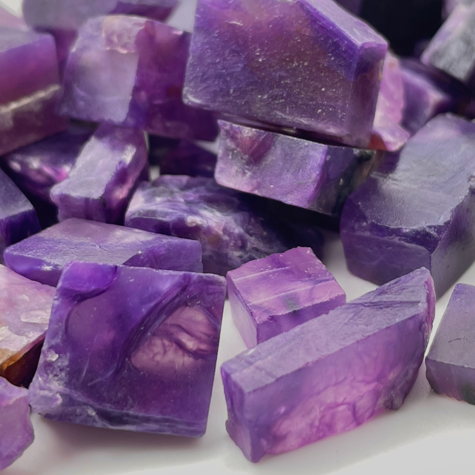 Purple Charoite Gemstone Pieces: Raw Cut Rough, 10-16mm, Jewelry Making