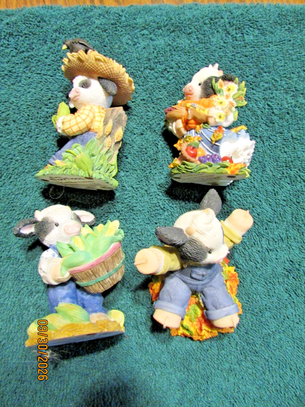 Mary\'s Moo Moos Figures Autumn/ Winter Vintage Lot Of 4 Excellent Condition