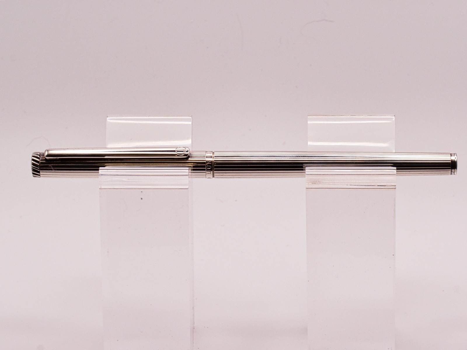 Vintage Dunhill Gemline silver plated pinstripe rollerball pen