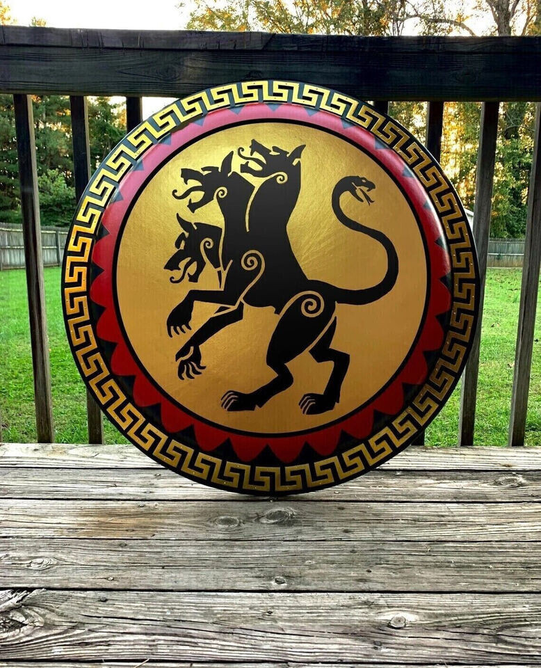 Christmas Cerberus Authentic Ancient Greek Hoplite Shield designer handmade gift