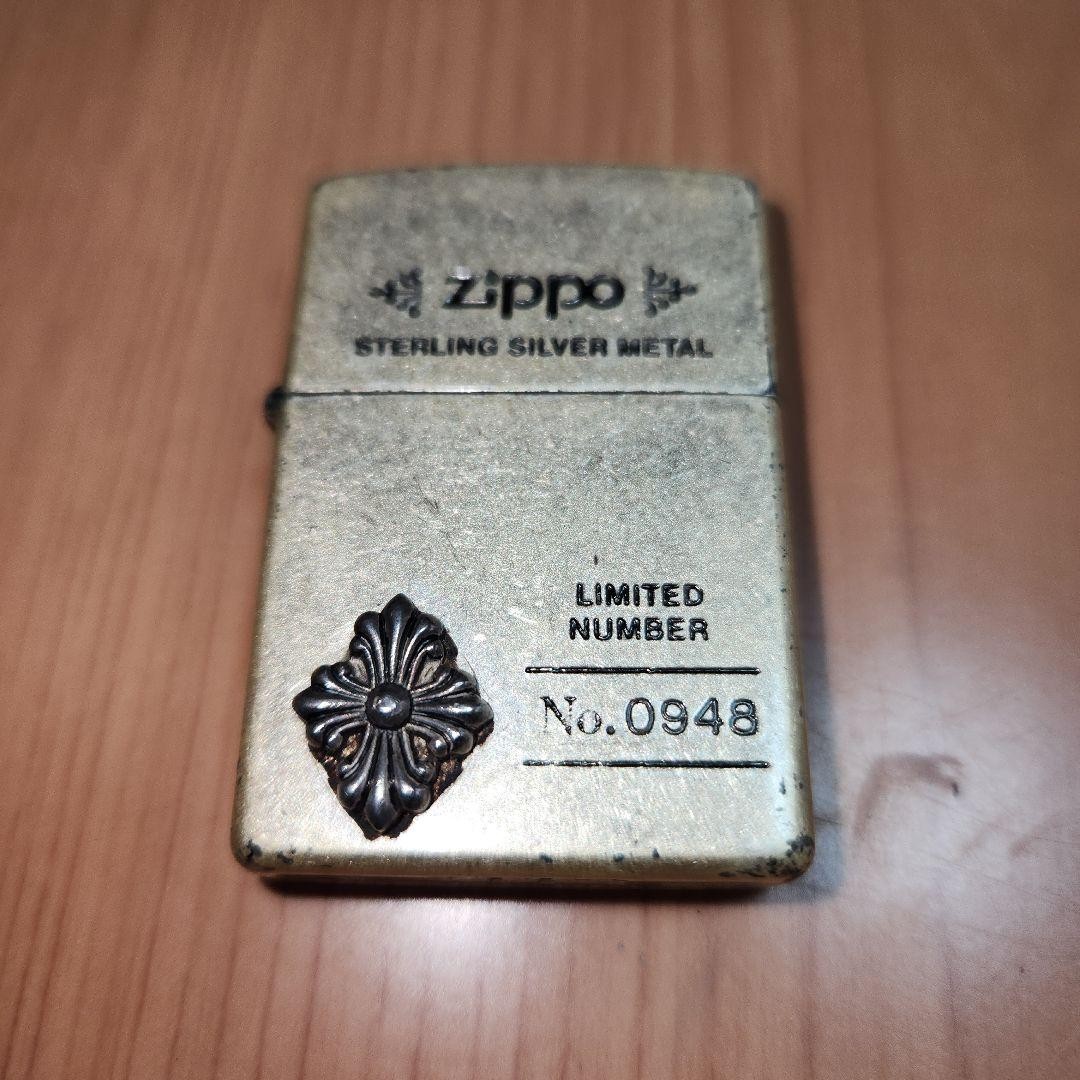 Zippo Sterling Silver Metal Cross Limited No. 0948 Oil Lighter D XIII