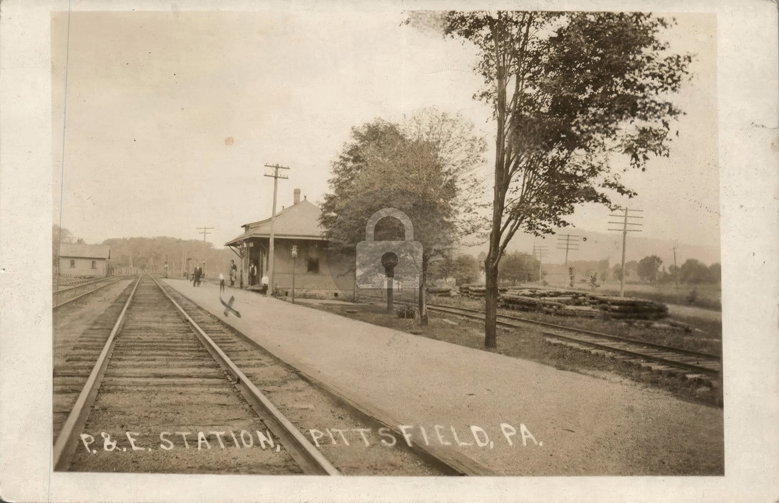 P&E Railroad Train Station PITTSFIELD PA Warren Co. #3 RPPC Photo Postcard COPY