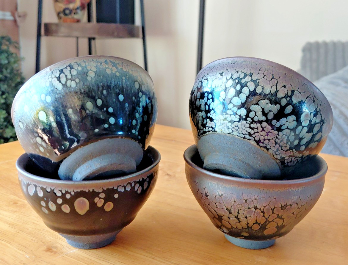 Set 4 Vintage Tenmoku Jianzhan 3.5\