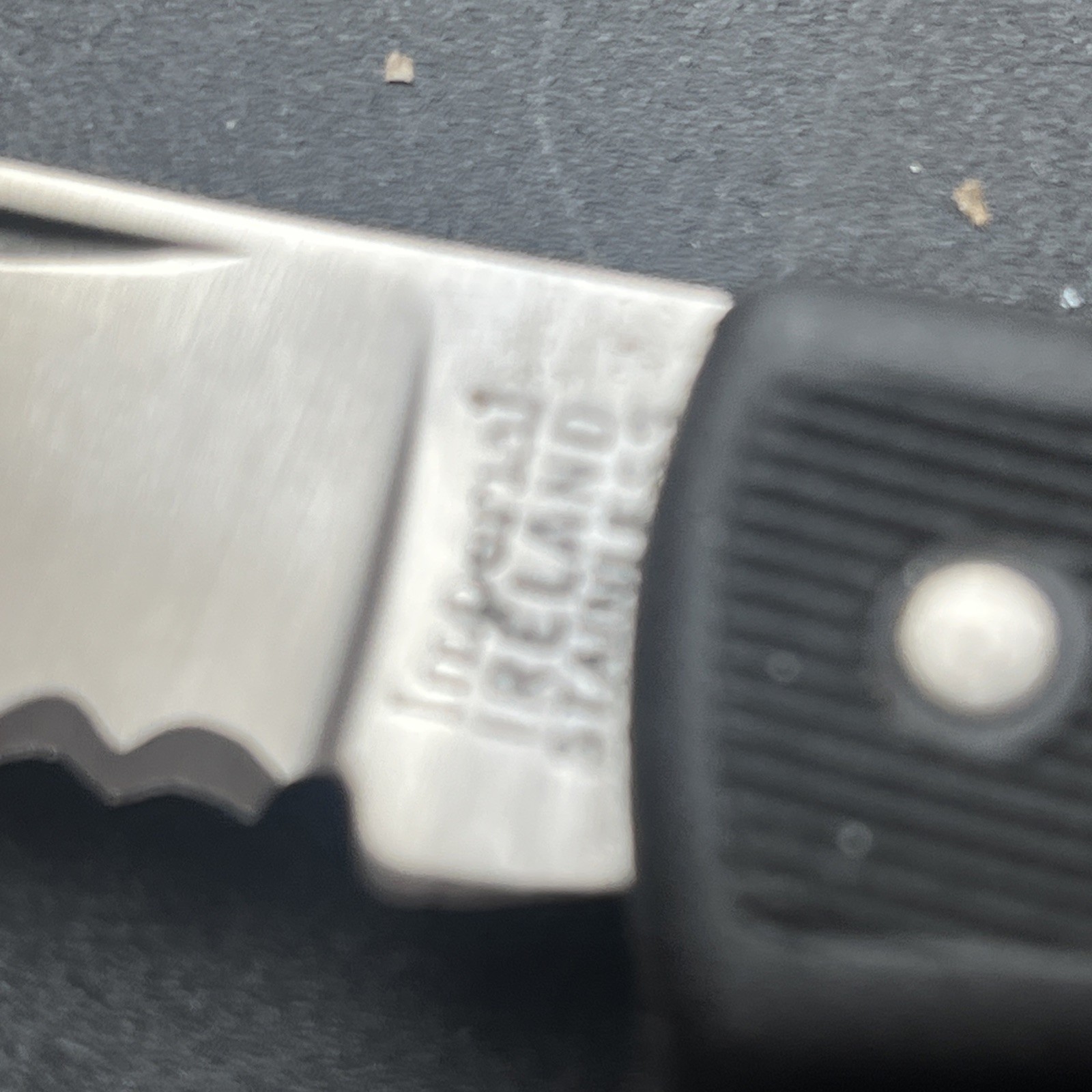 Vintage Imperial Ireland Pocket Knife Clip Point Serrated Black Plastic Handle