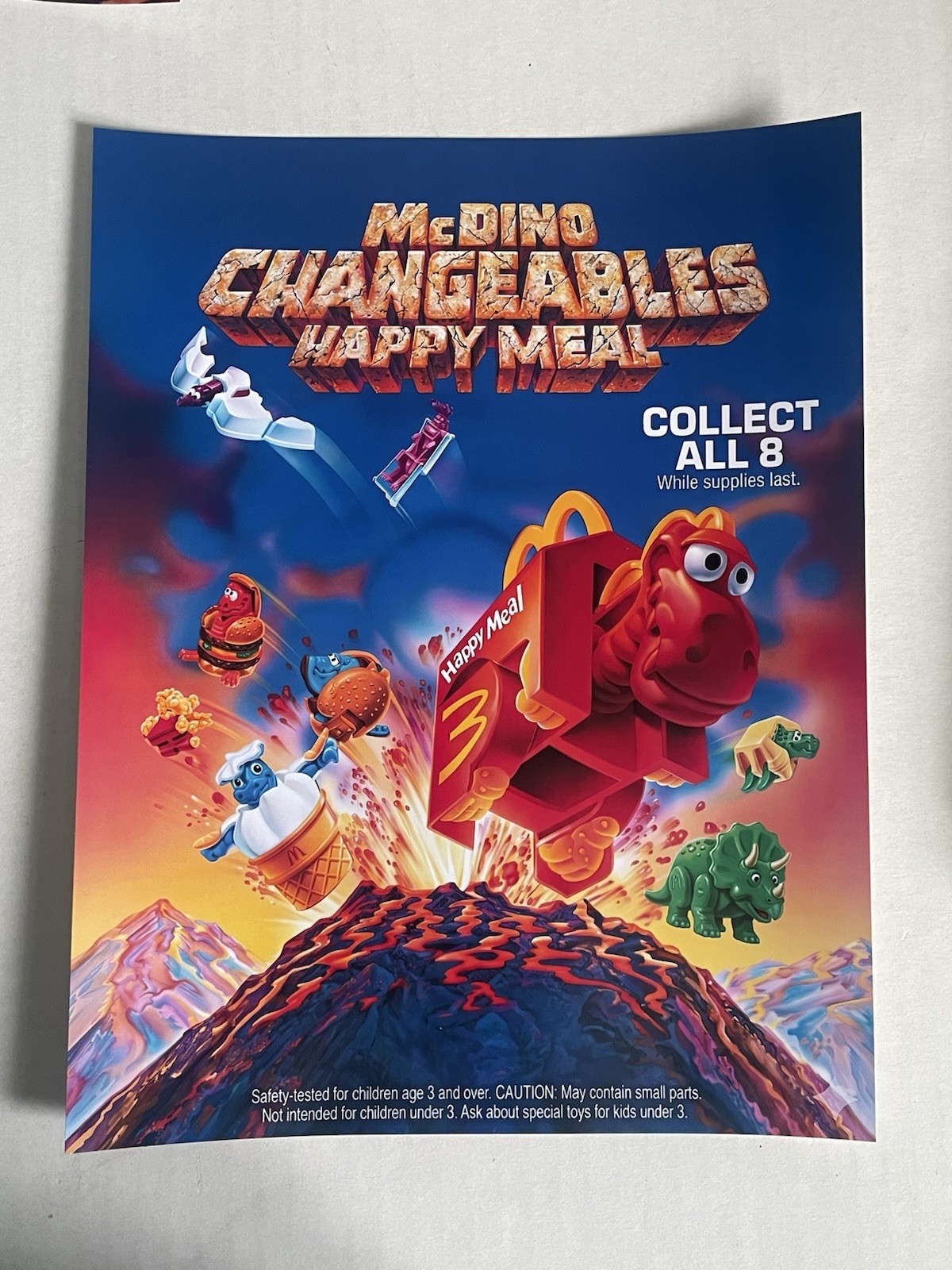 McDonalds McDino Changeables Happy Meal REPRINT Sign Poster McDonald’s Display