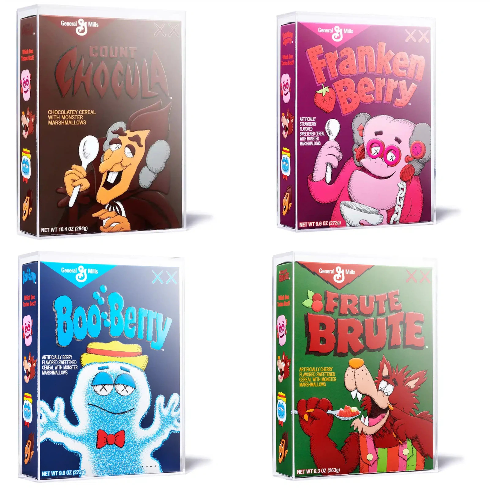 Kaws x Monsters Limited Edition Complete Set of 4 Cereal Boxes