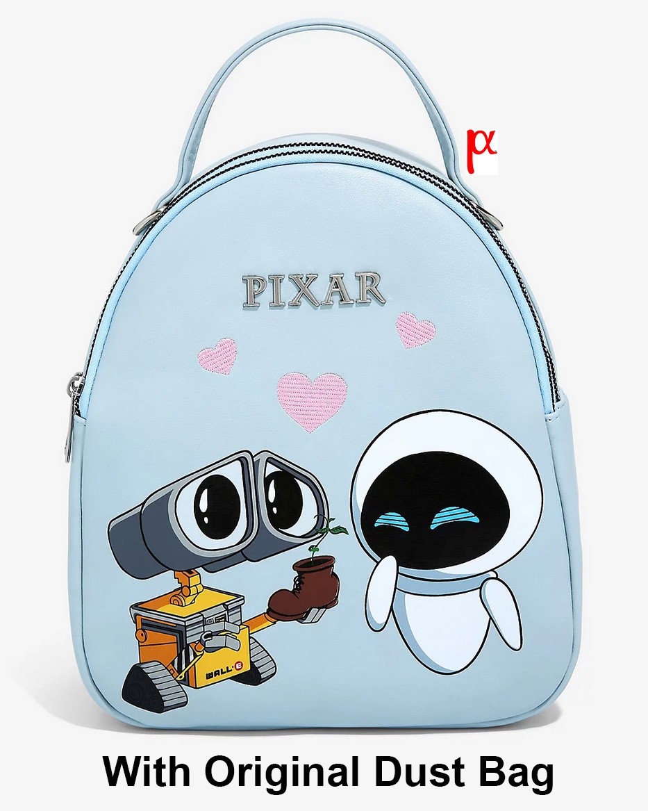 Disney Pixar Wall-E Eve & Wall-E Boot Plant Hearts Mini Backpack & Dust Bag Excl