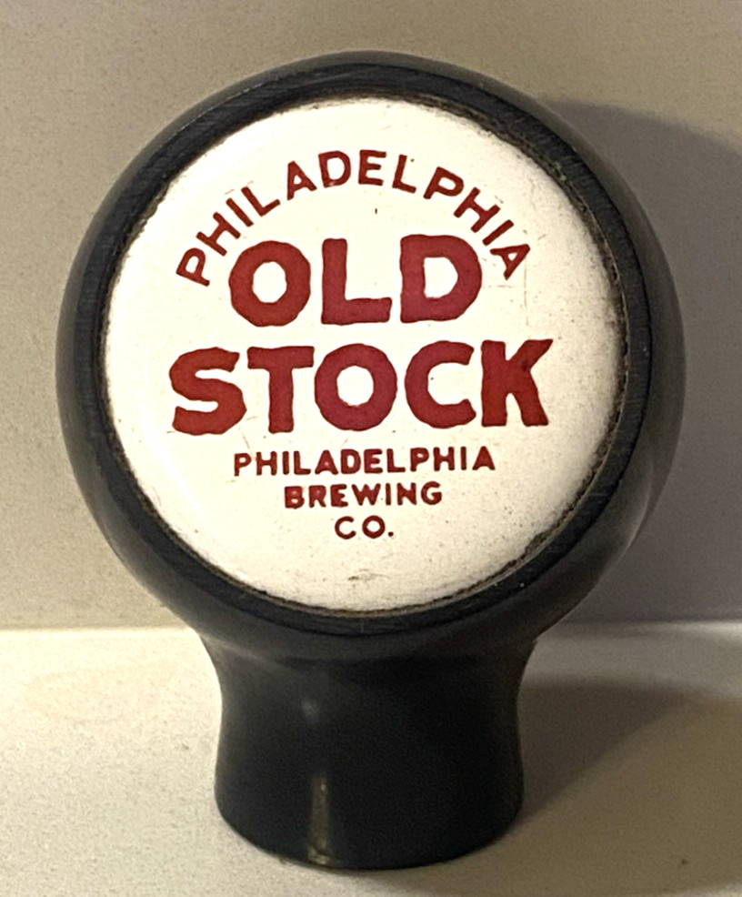 1930s PHILADELPHIA OLD STOCK Beer Porcelain Face Ball Knob Tap Handle