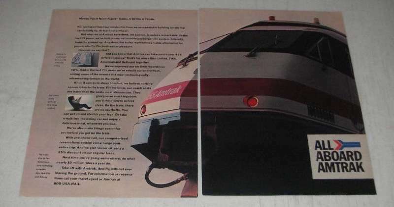 1984 Amtrak Railway Ad - Maybe Your Next Flight