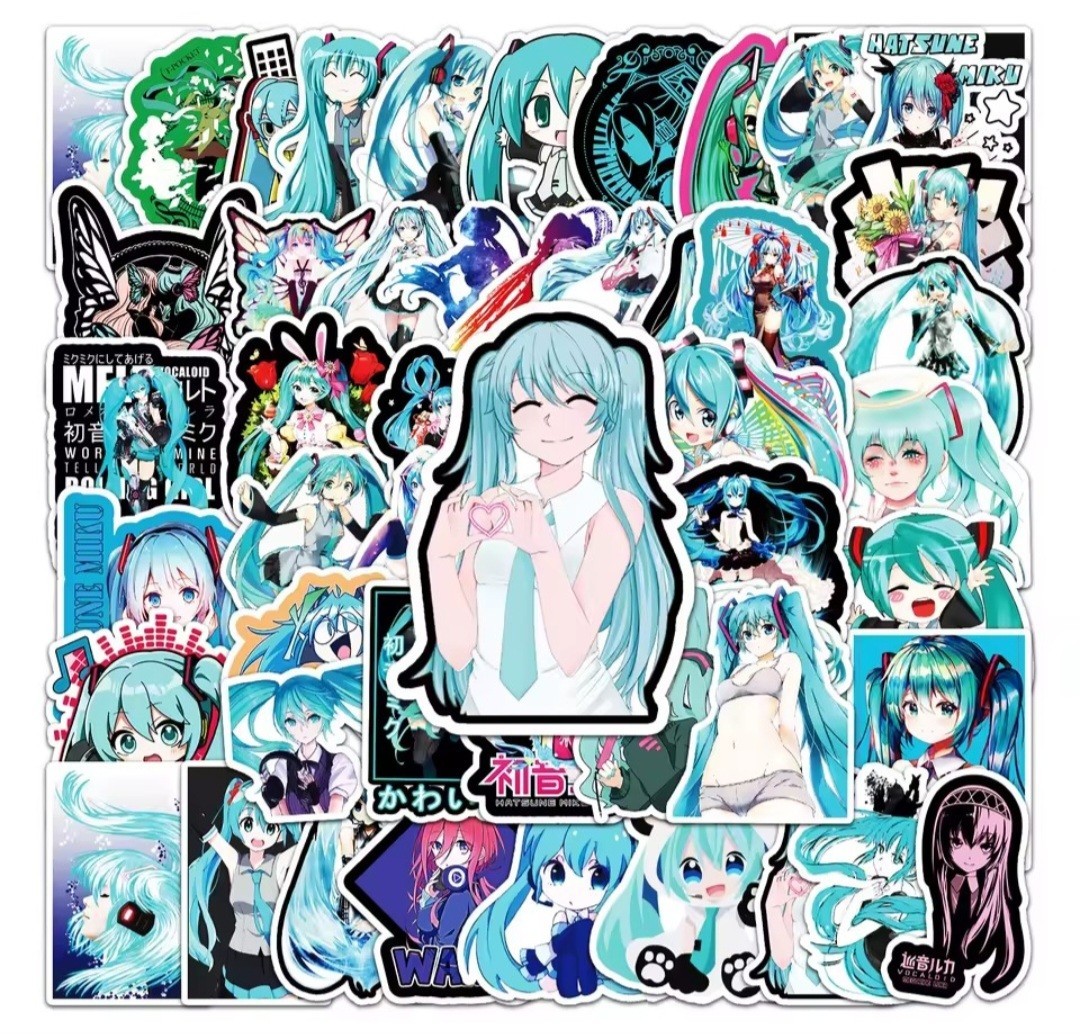 20 PCS Random Hatsune Miku Stickers For Skateboard Laptop Phone Water Bottle