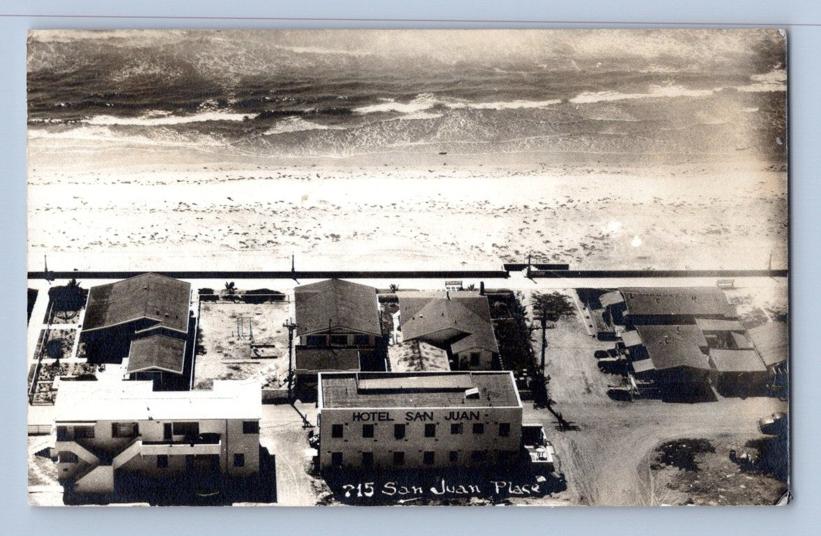 RPPC 1920'S. SAN JUAN HOTEL. MISSION BEACH, CALIF.  POSTCARD