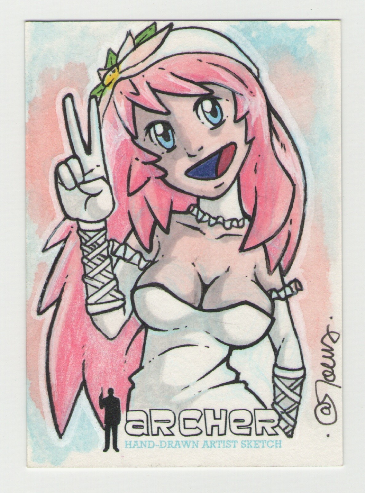 Archer seasons 1-4 Sketch insert card by artist Adam Toews - Rare artist
