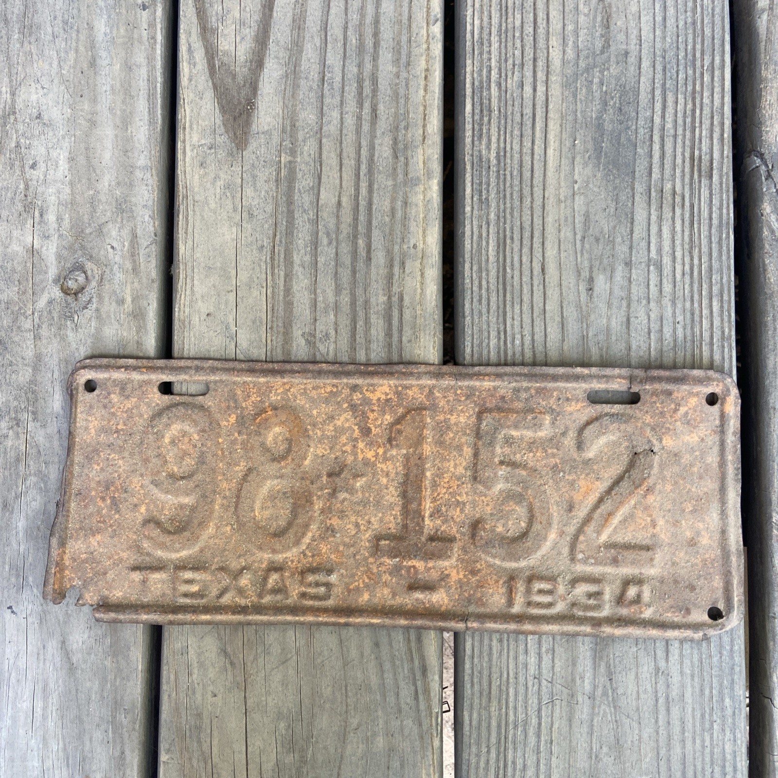 1934 Texas License Plate