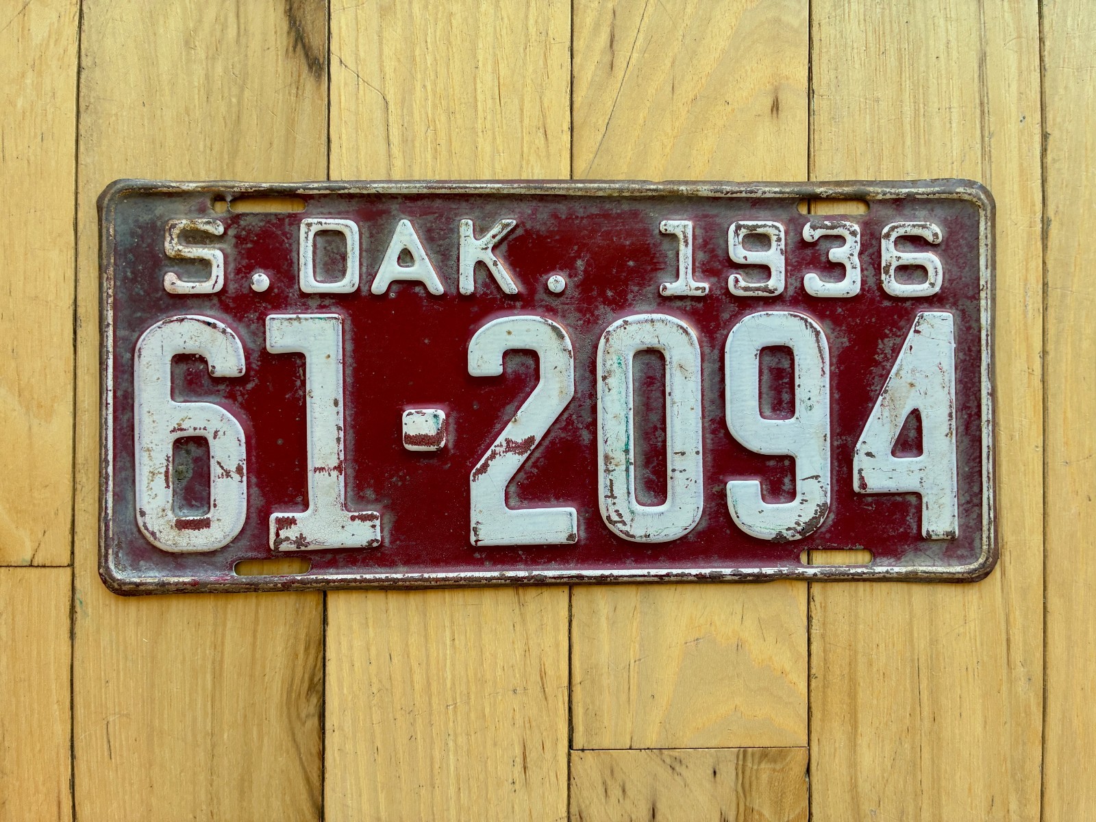 1936 South Dakota License Plate